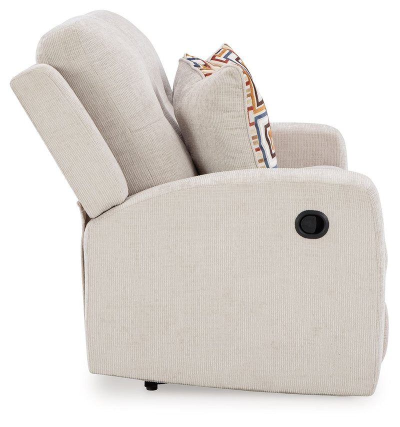 DAN - Causeuse inclinable manuel en tissus – Causeuse, Beige ou bleu | Meubles KREOR Gatineau