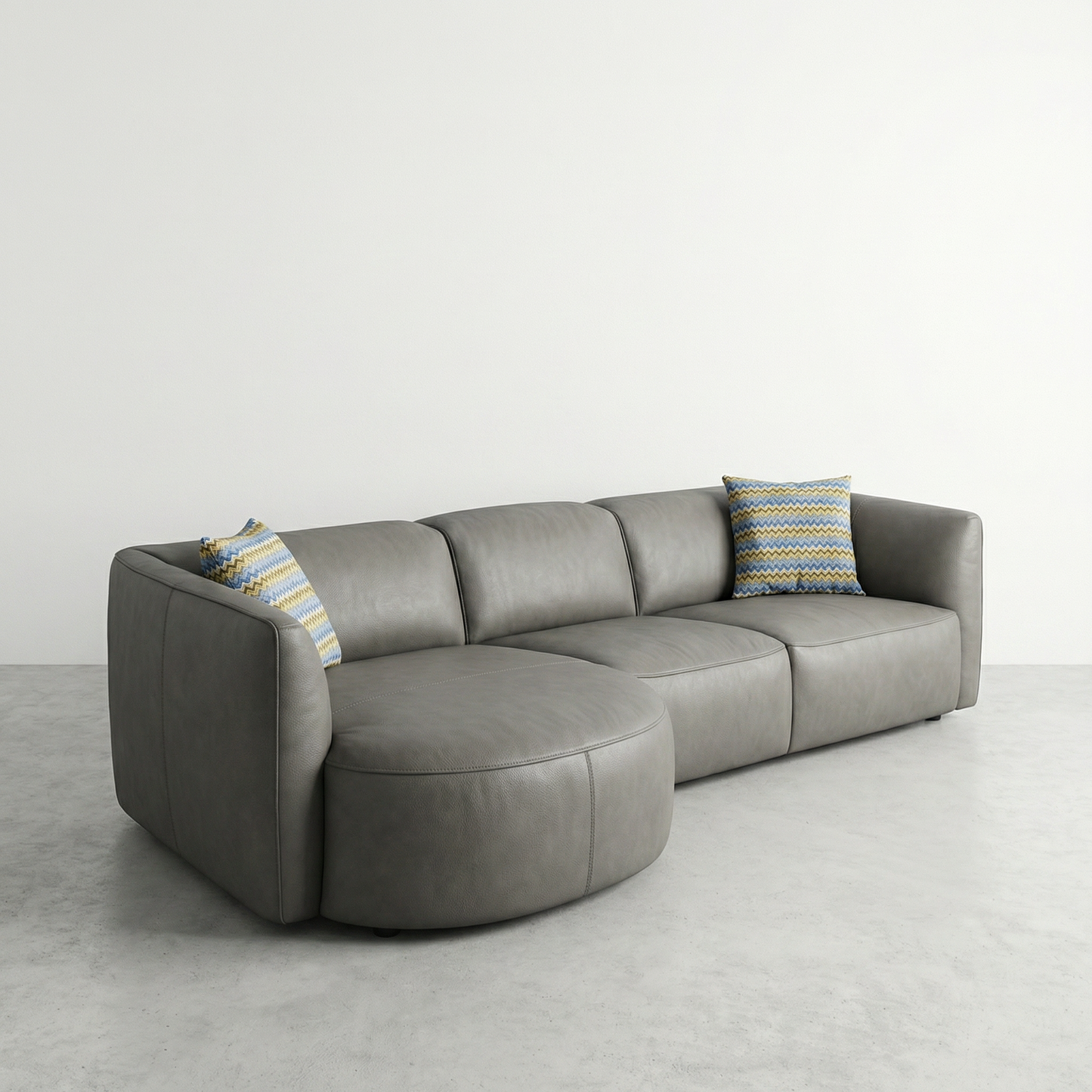 KRELLARO - Sectionnel en cuir véritable