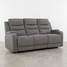 KREOS - Divan Canapé Trois Places Inclinable Électrique en Tissus Gris – Sofa, Gris | Meubles KREOR Gatineau