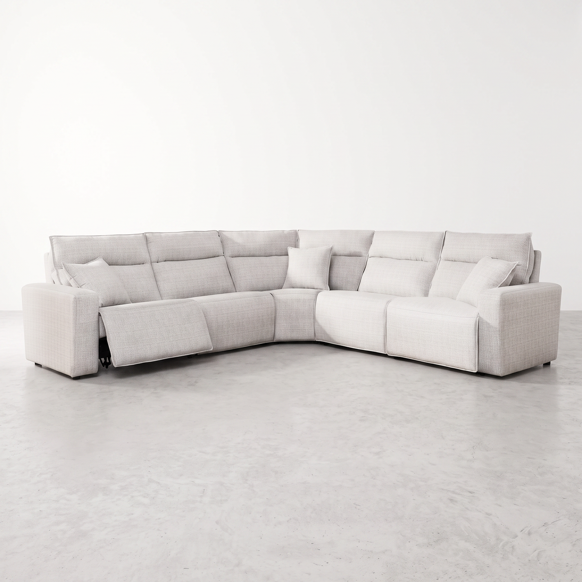 MAVERICK — Sectionnel modulaire cinéma maison avec 3 places inclinables - 5 morceaux – Modulaire, Gris ou greige | Meubles KREOR Gatineau