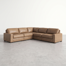 SARA - Sectionnel modulaire en cuir - 5 morceaux – Modulaire, Brun | Meubles KREOR Gatineau
