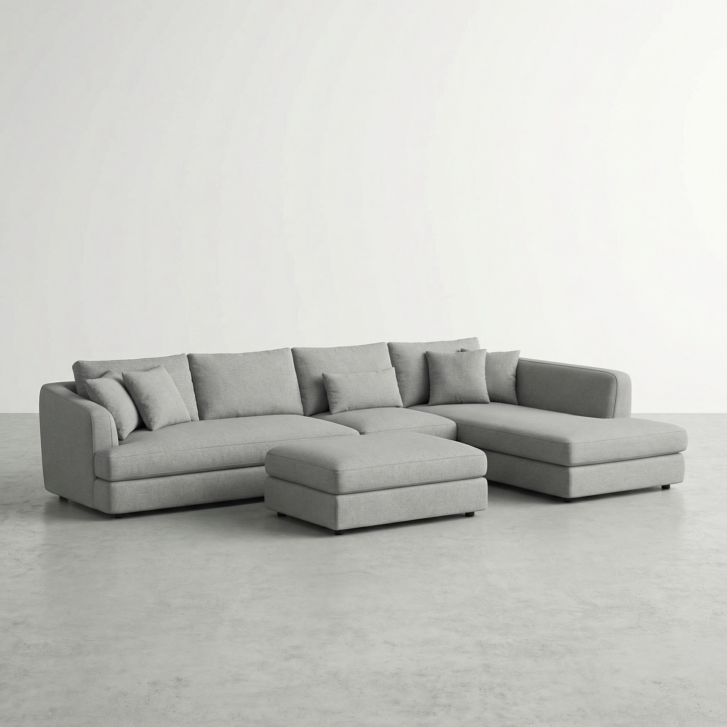 Divan sectionnel nuage Mobilia en tissus gris pâle