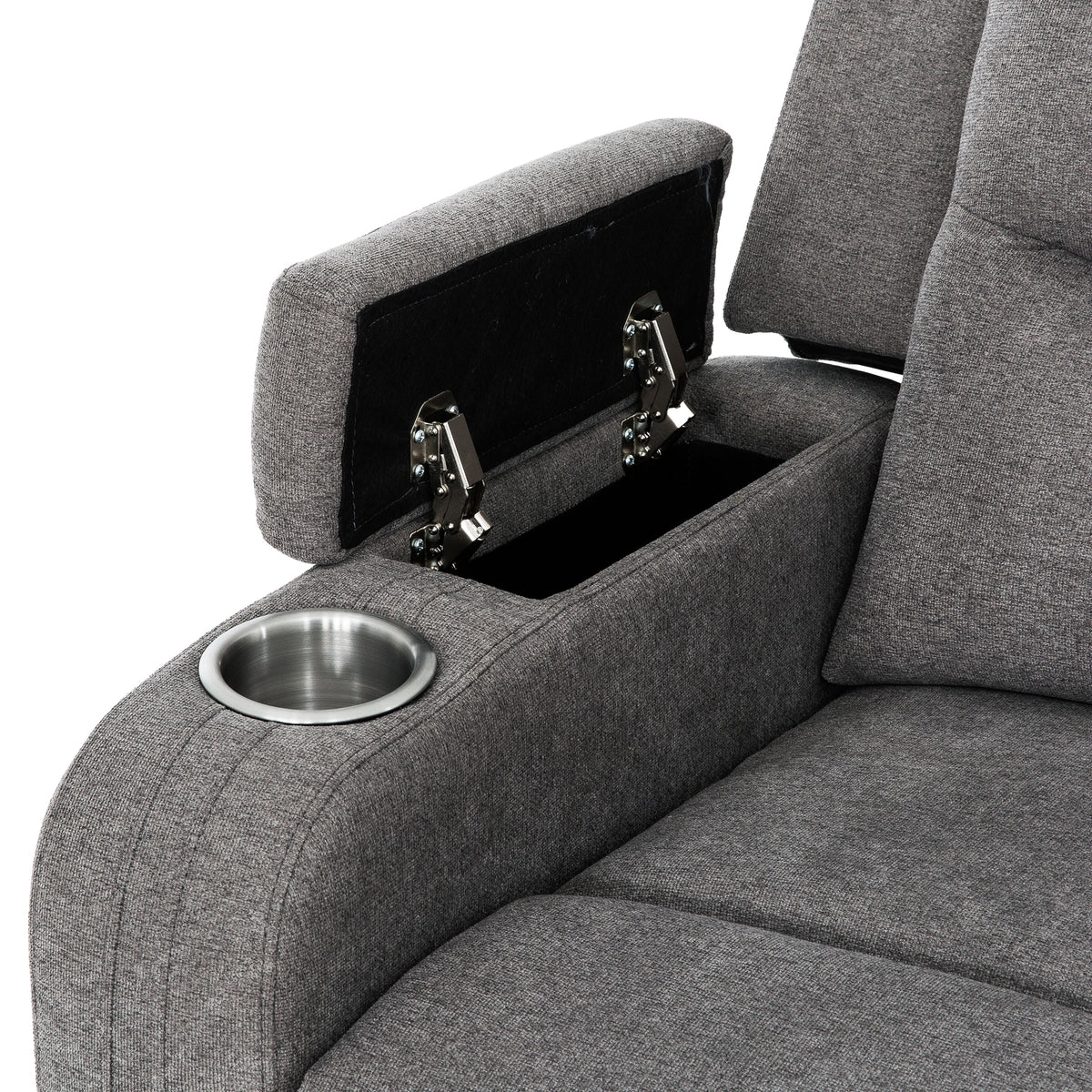 KREAS - Causeuse Inclinable Électrique en Tissus Gris – Causeuse, Gris | Meubles KREOR Gatineau