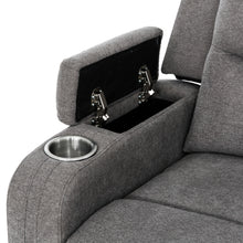 KREOS - Divan Canapé Trois Places Inclinable Électrique en Tissus Gris – Sofa, Gris | Meubles KREOR Gatineau