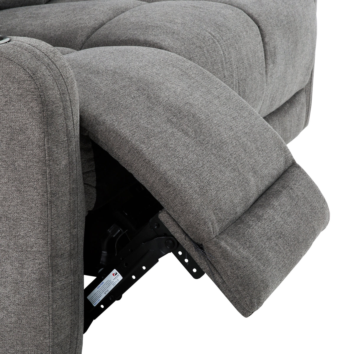 KREOS - Divan Canapé Trois Places Inclinable Électrique en Tissus Gris – Sofa, Gris | Meubles KREOR Gatineau