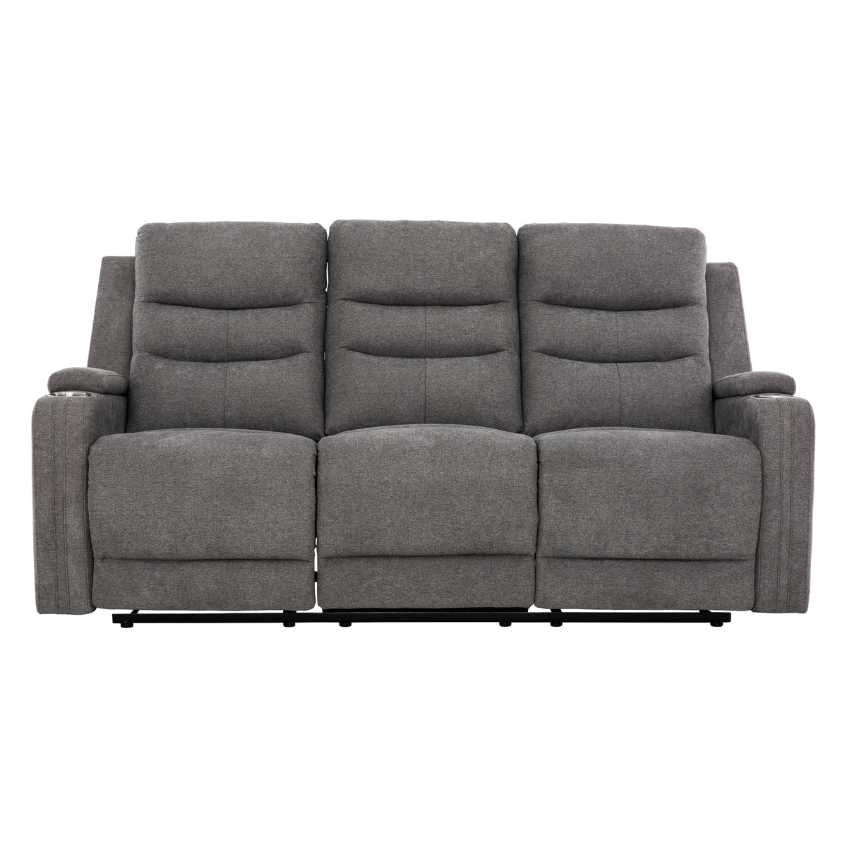 KREOS - Divan Canapé Trois Places Inclinable Électrique en Tissus Gris – Sofa, Gris | Meubles KREOR Gatineau