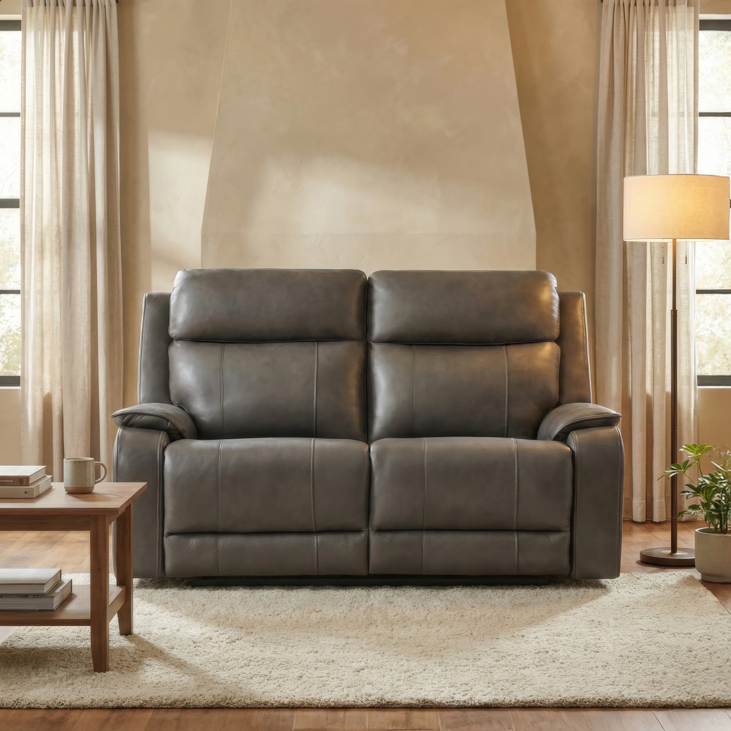 KRESCENDA - Leather Electric Reclining Loveseat