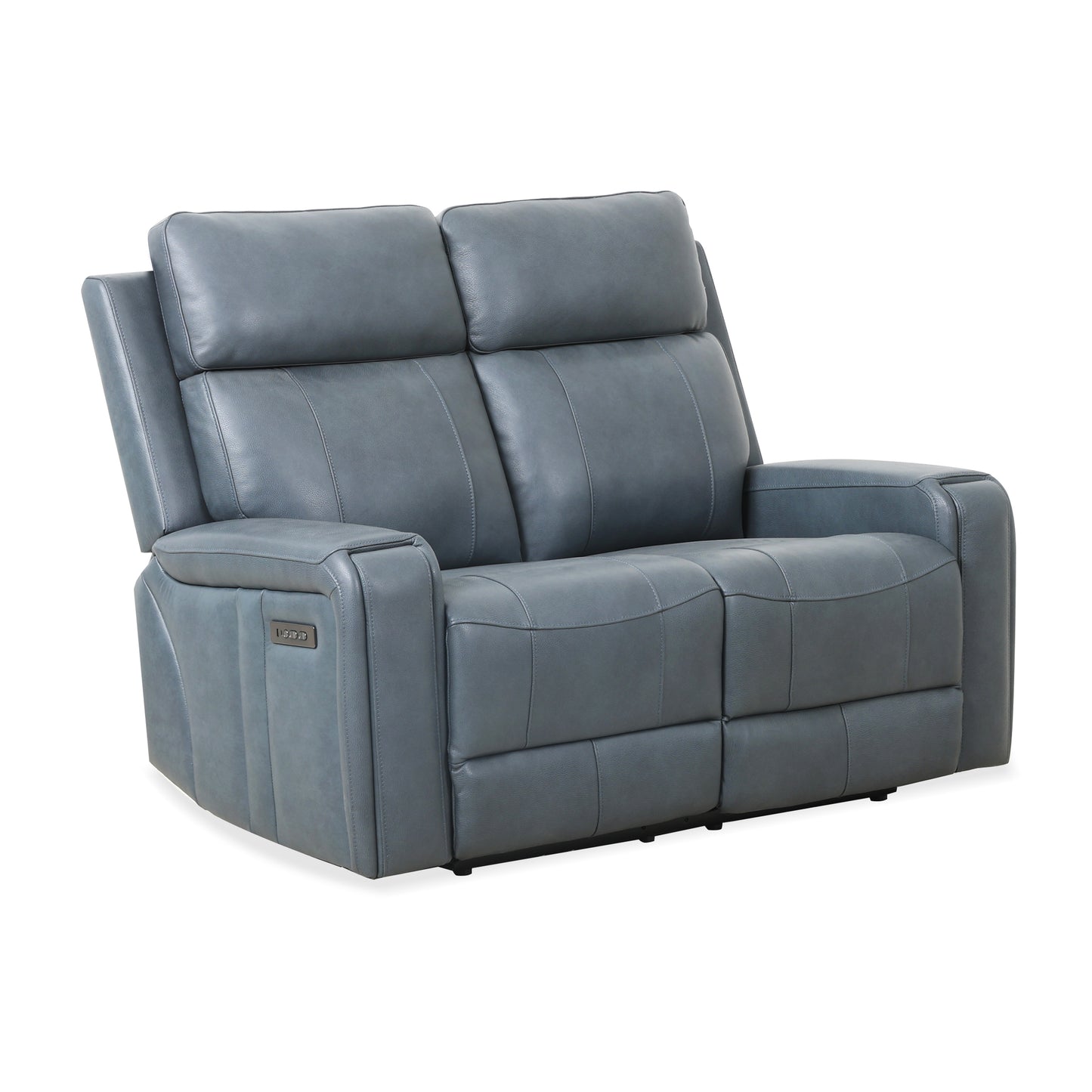 KREPUSCULA - Blue Leather Electric Reclining Loveseat