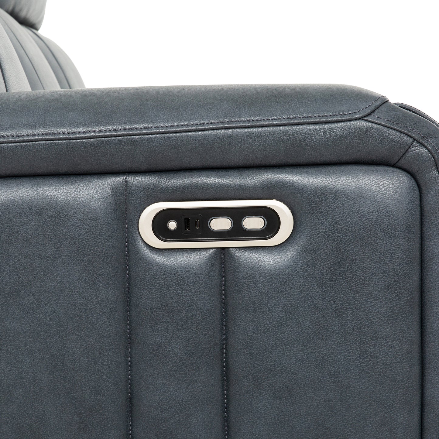 KREPUSCULI - Blue Leather Electric Recliner
