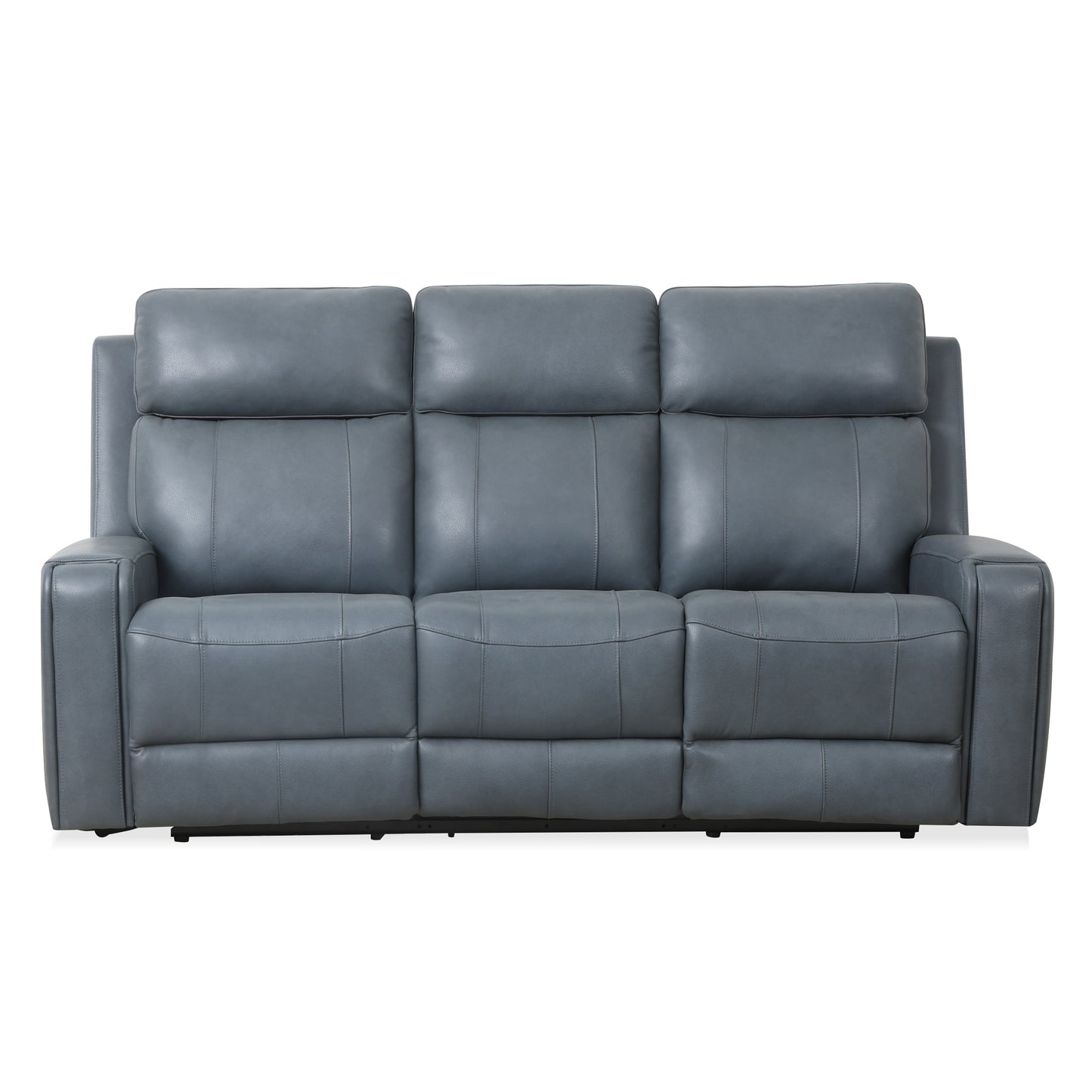 KREPUSCULO - Three-Seater Electric Reclining Leather Sofa in Blue