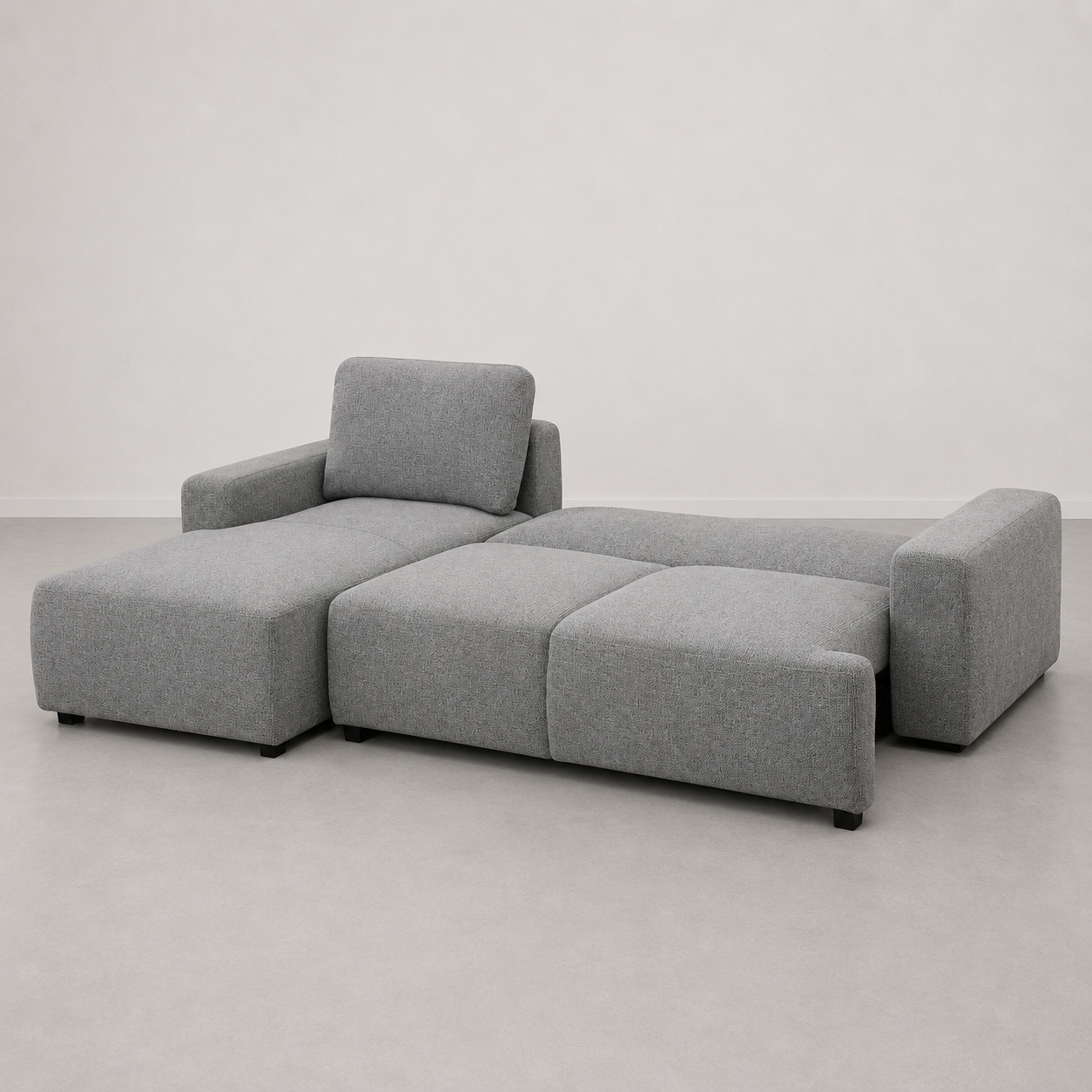 KREALIE - Divan Sectionnel Lit Gris