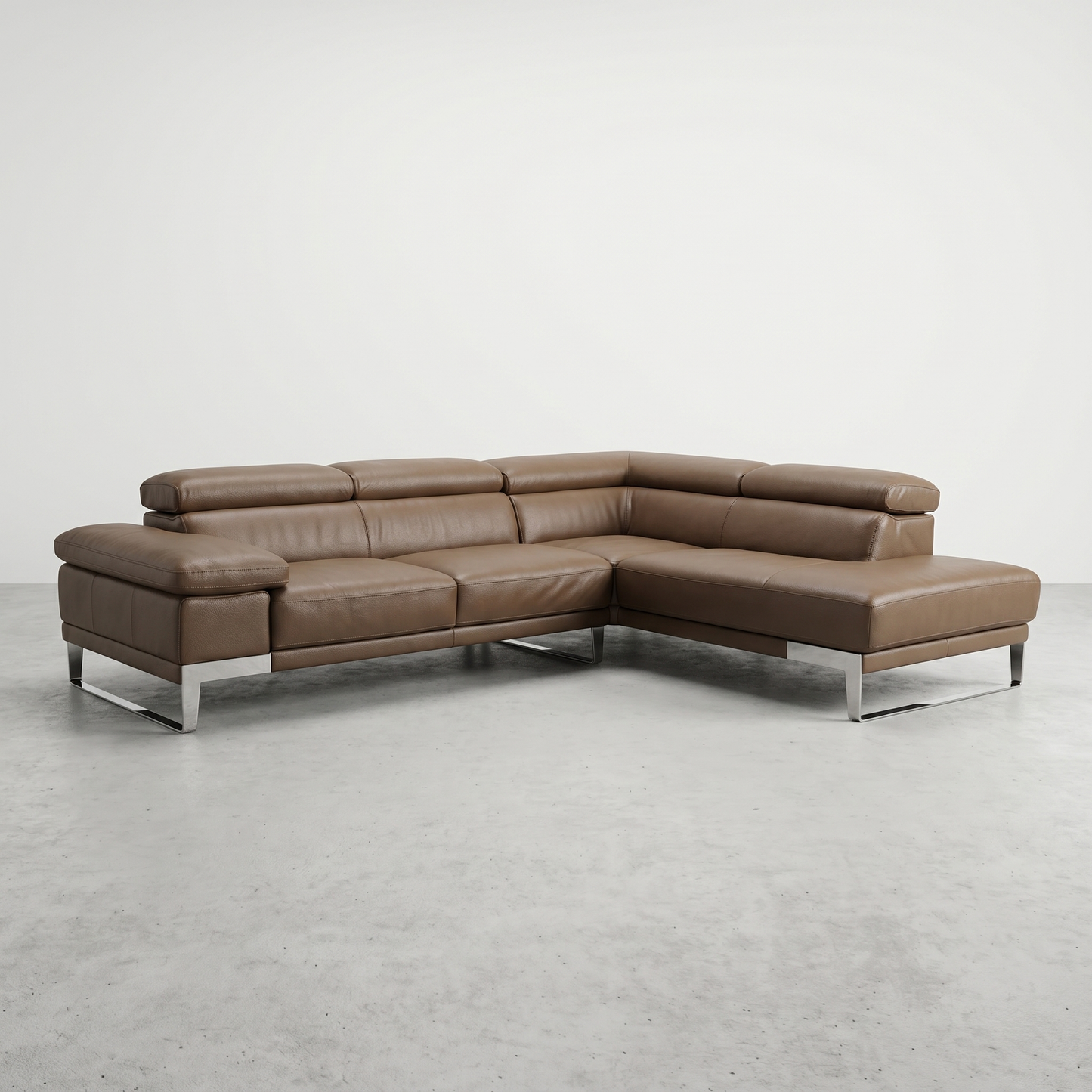 Giuseppe&Giuseppe Brown Italian Leather Sectional Sofa