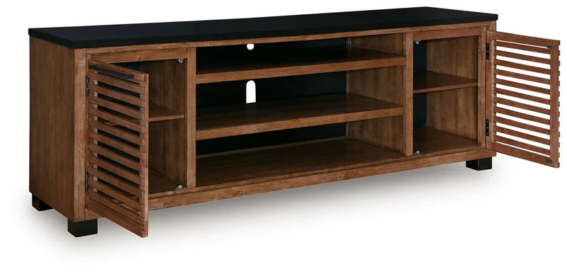MAYA - Meuble télé de 83" avec option de foyer électrique encastrable