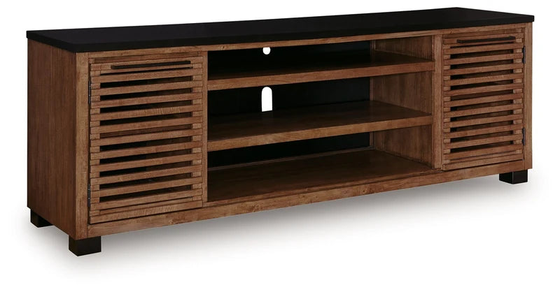 MAYA - Meuble télé de 83" avec option de foyer électrique encastrable