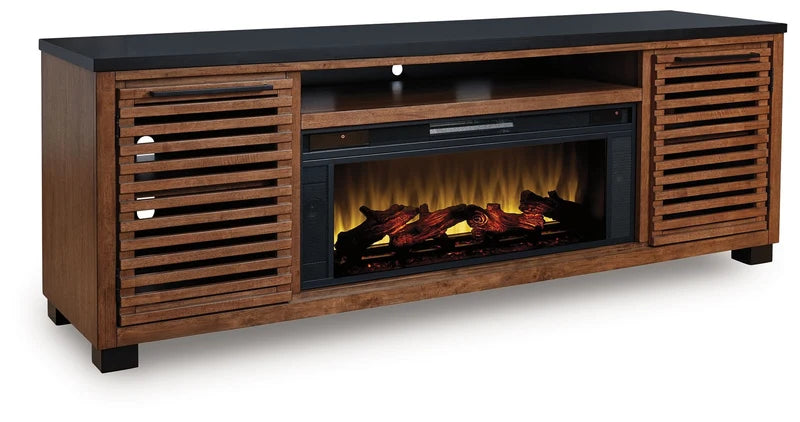 MAYA - Meuble télé de 83" avec option de foyer électrique encastrable