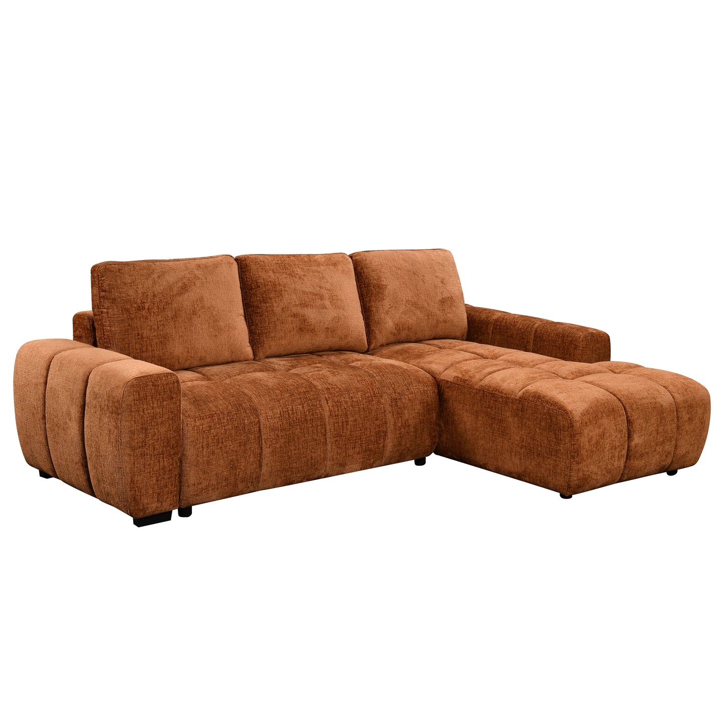 KREA - Divan Sectionnel Lit Orange Brûlé