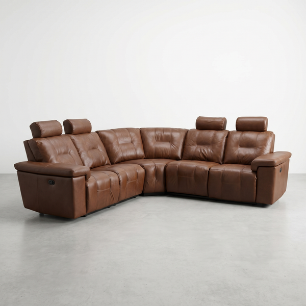 Elran Brown Electric Reclining Sectional