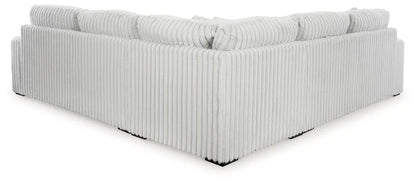 CLARA - Divan sectionnel nuage gris pâle - 5 places