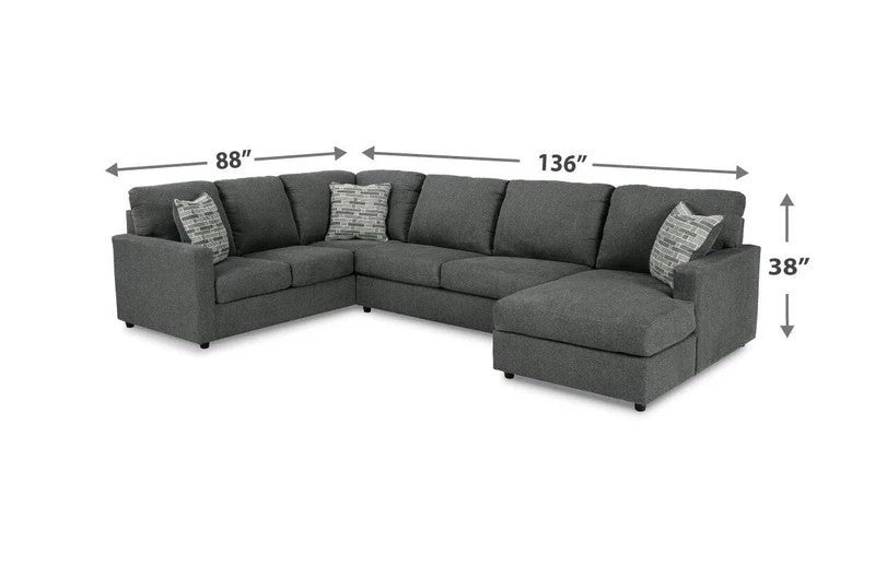 EDEN - Sectionnel avec chaise longue en tissus