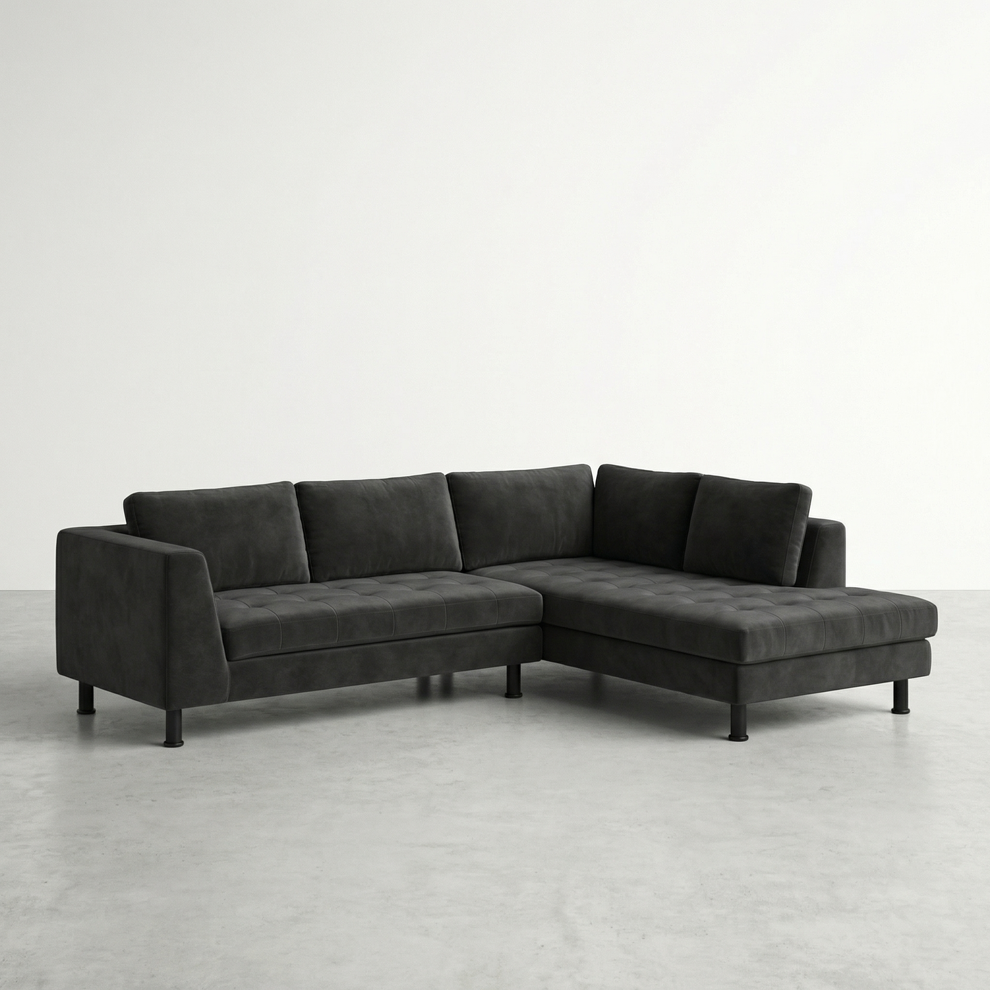 Janis - Black velvet sectional