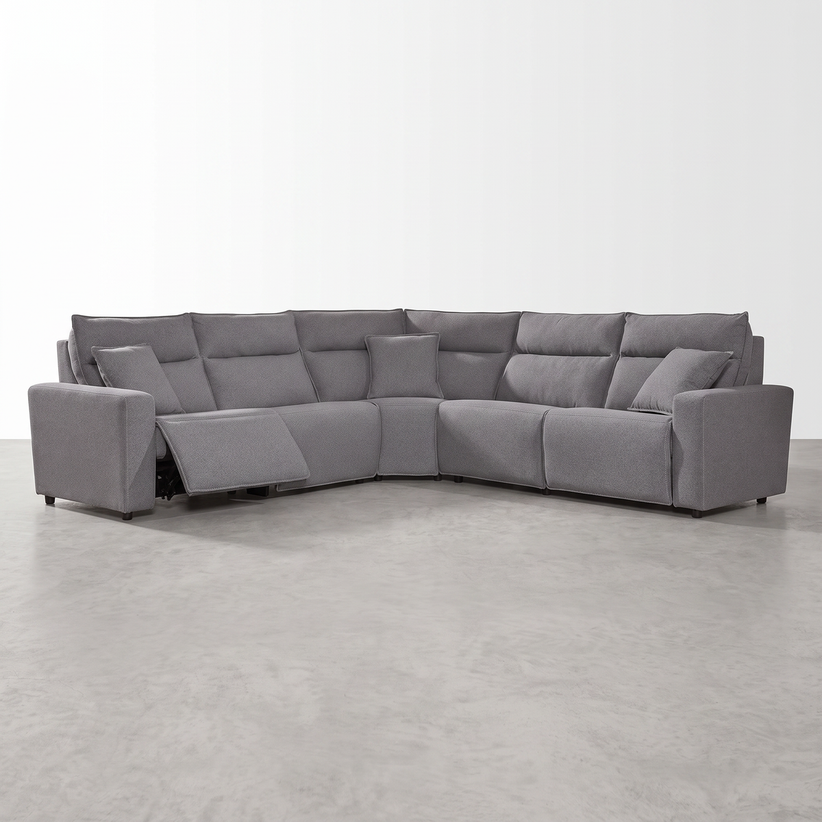 MAVERICK — Sectionnel modulaire cinéma maison avec 3 places inclinables - 5 morceaux – Modulaire, Gris ou greige | Meubles KREOR Gatineau