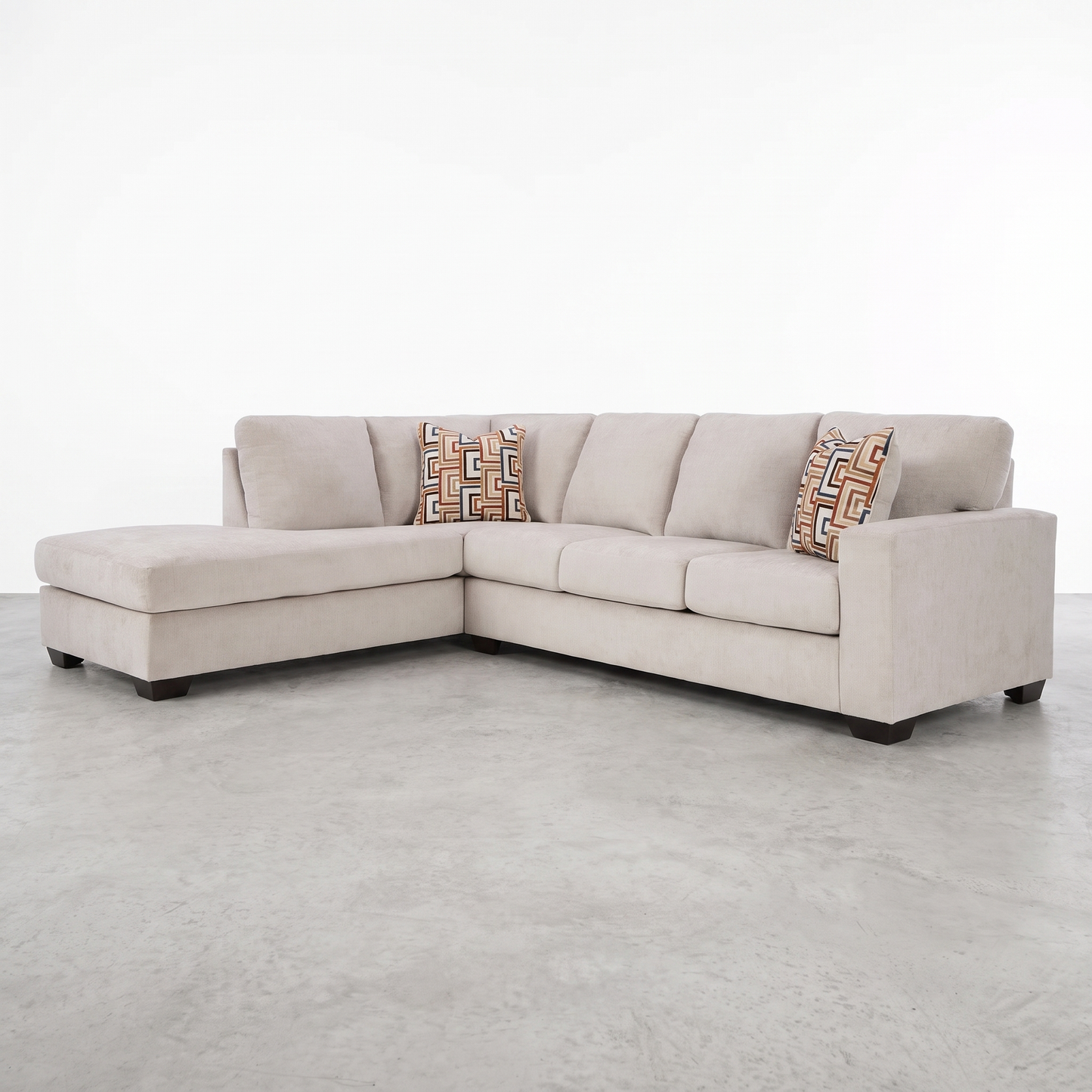 KRELIA - Sectionnel en tissus avec chaise longue à gauche ou à droite