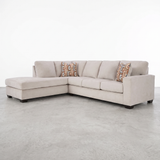 KRELIA - Sectionnel en tissus avec chaise longue à gauche ou à droite
