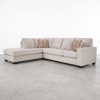 KRELIA - Sectionnel en tissus avec chaise longue à gauche ou à droite