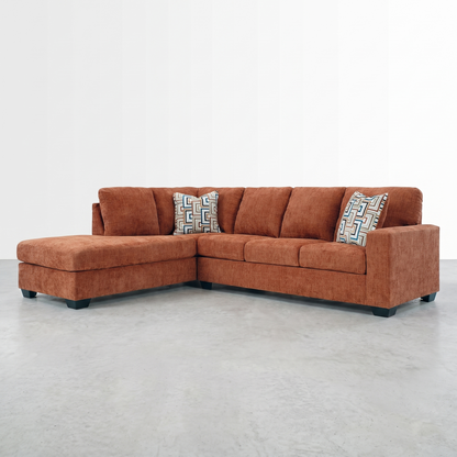 KRELIA - Sectionnel en tissus avec chaise longue à gauche ou à droite