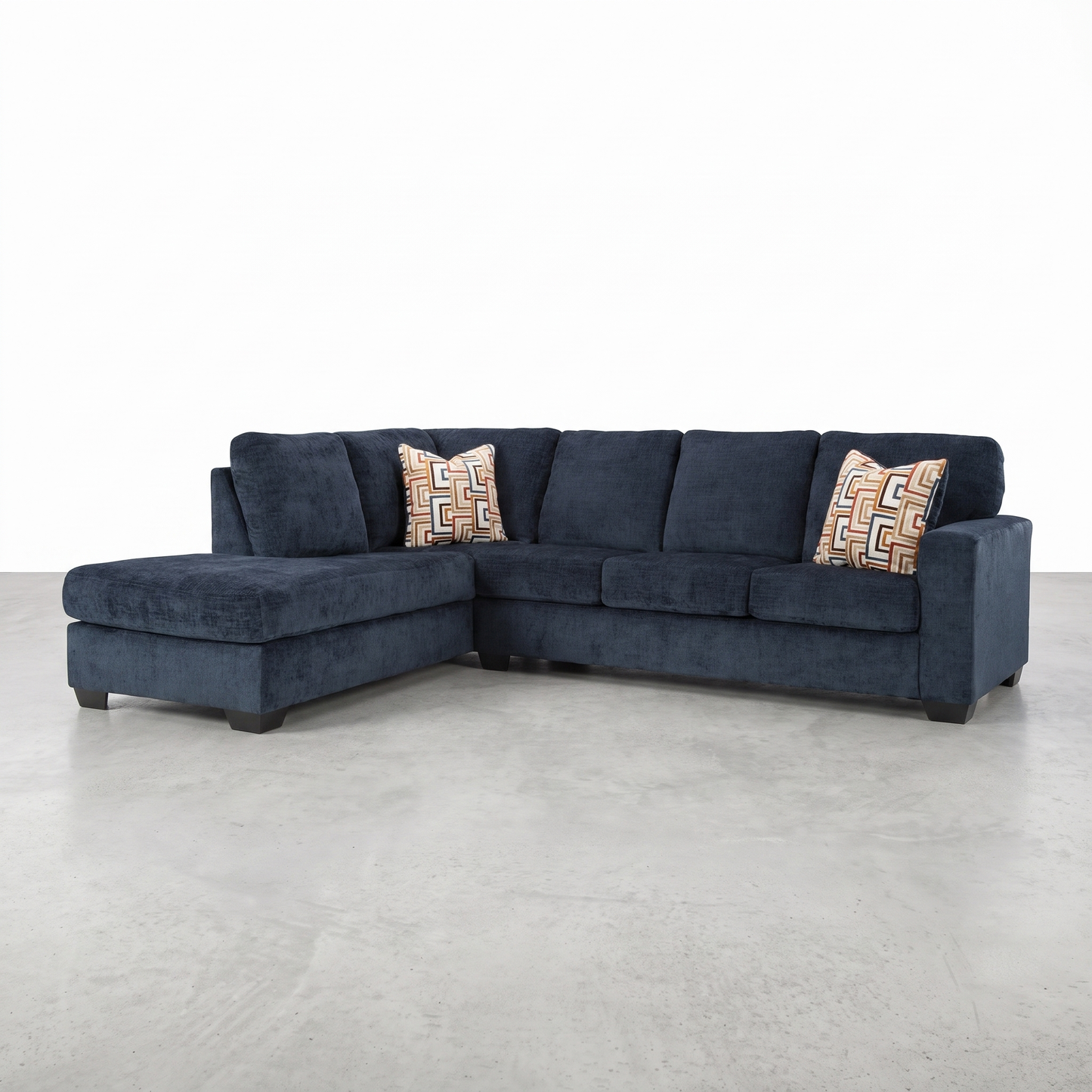 KRELIA - Sectionnel en tissus avec chaise longue à gauche ou à droite