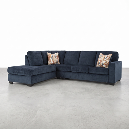 KRELIA - Sectionnel en tissus avec chaise longue à gauche ou à droite