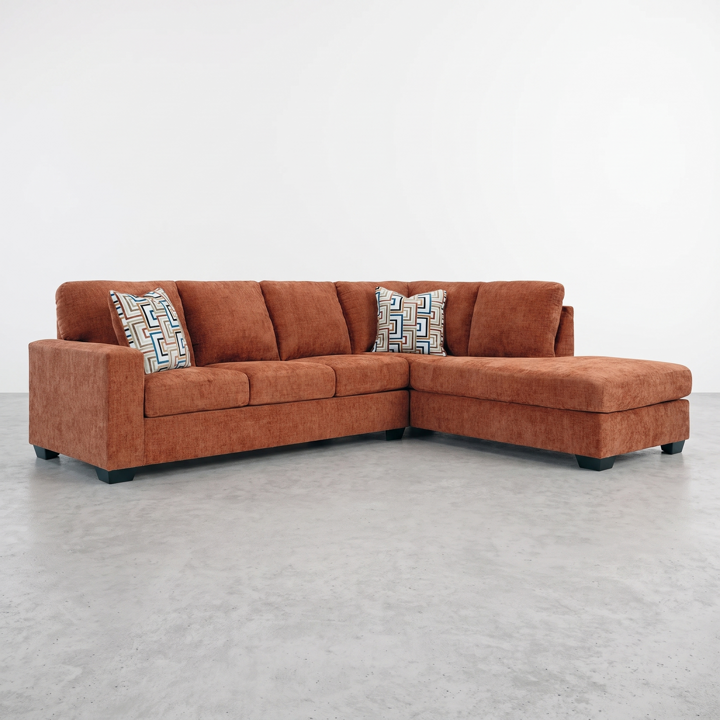 KRELIA - Sectionnel en tissus avec chaise longue à gauche ou à droite