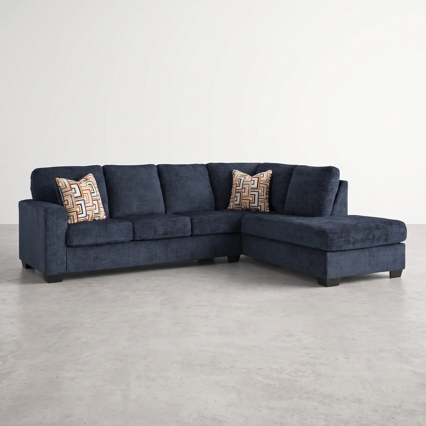 KRELIA - Sectionnel en tissus avec chaise longue à gauche ou à droite