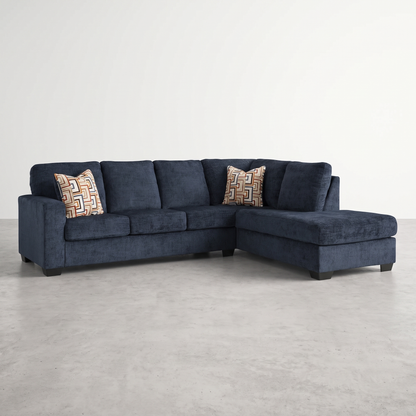 KRELIA - Sectionnel en tissus avec chaise longue à gauche ou à droite