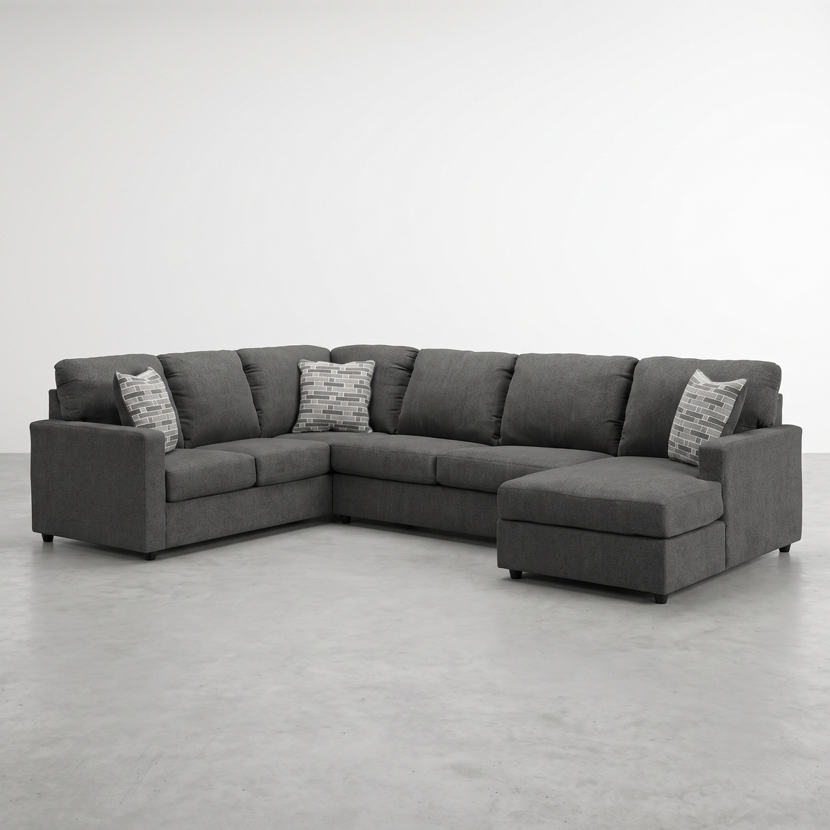 EDEN - Sectionnel avec chaise longue en tissus – Sectionnel, Gris ou lin | Meubles KREOR Gatineau