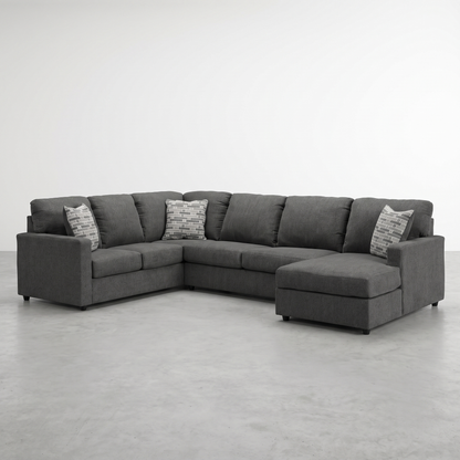 EDEN - Sectionnel avec chaise longue en tissus