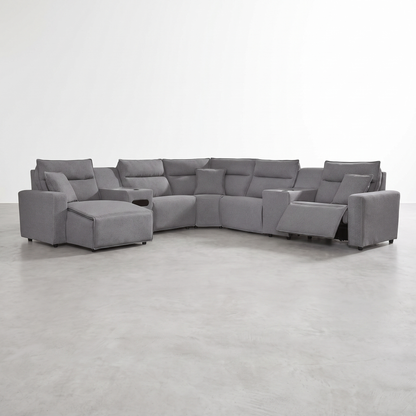 MAVERICK — Sectionnel modulaire cinéma maison avec 3 places inclinables - 7 morceaux
