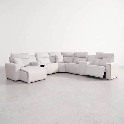 MAVERICK — Sectionnel modulaire cinéma maison avec 3 places inclinables - 7 morceaux
