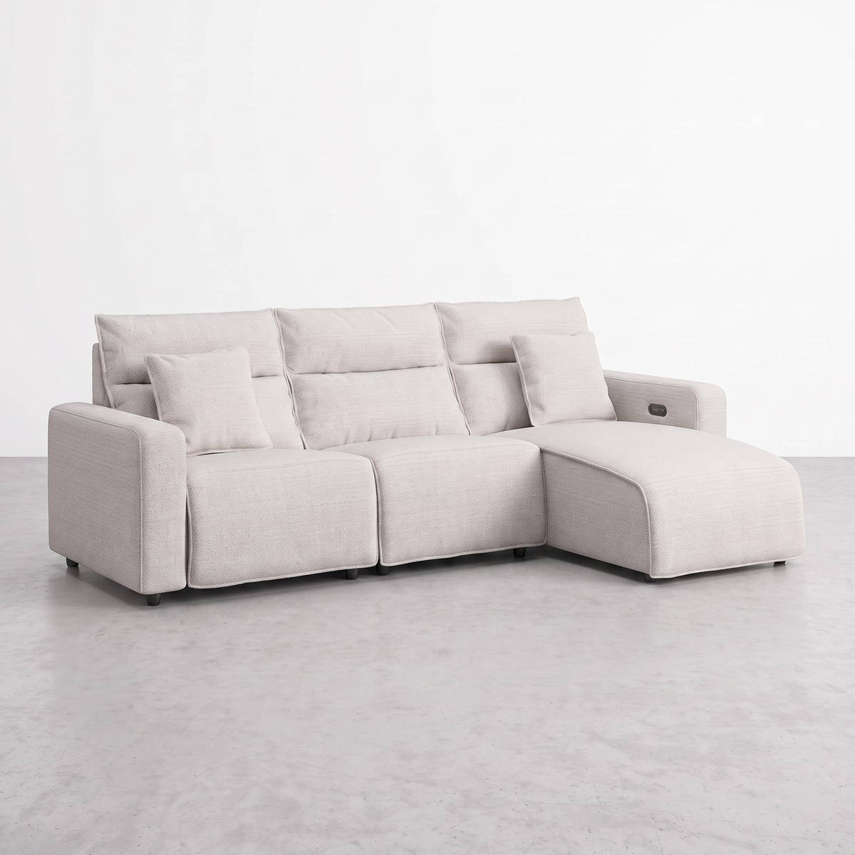 MAVERICK — Sectionnel modulaire cinéma maison avec 2 places inclinables - 3 morceaux – Modulaire, Gris ou greige | Meubles KREOR Gatineau