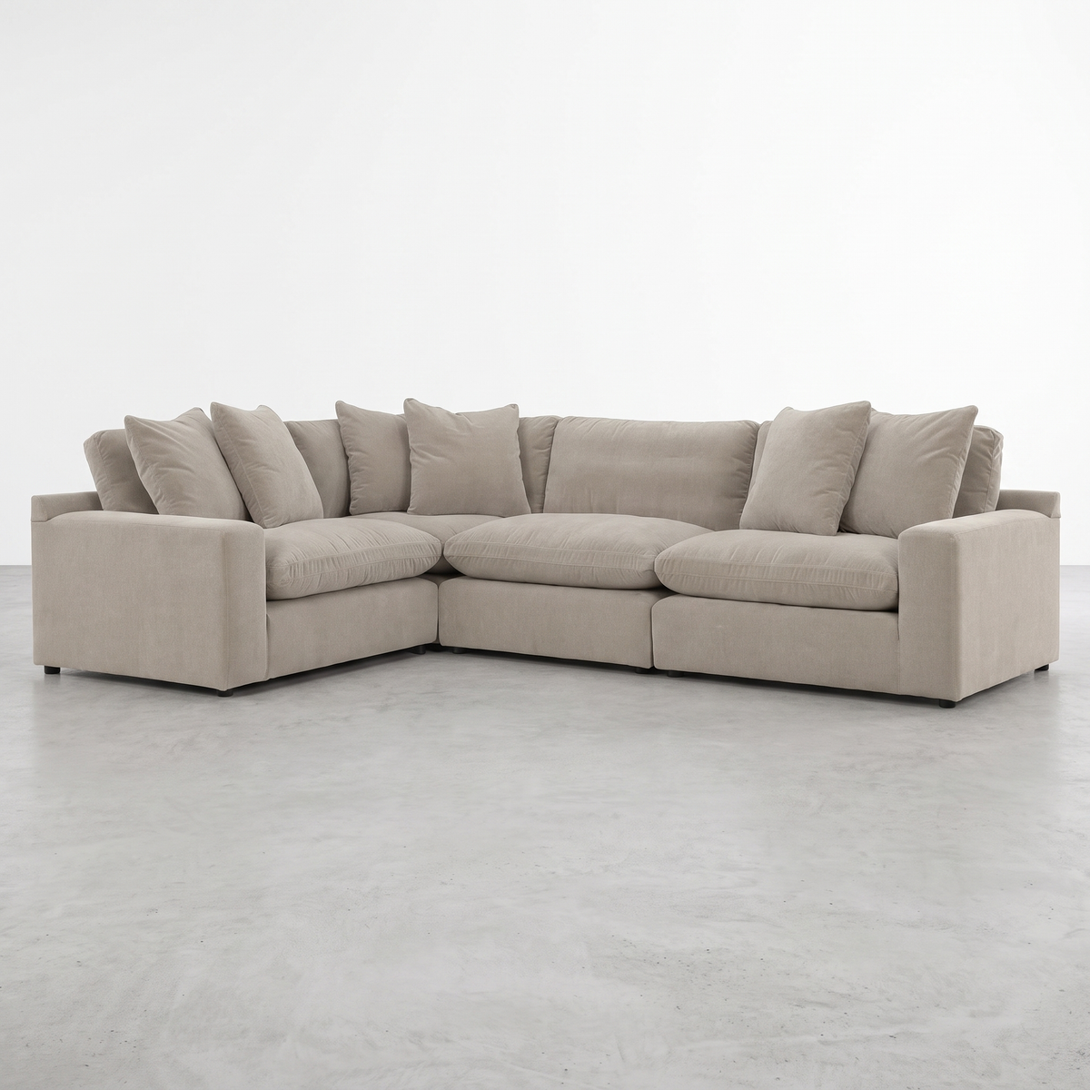 MILANO — Sectionnel modulaire effet velour - 4 morceaux – Modulaire, Brun ou sable | Meubles KREOR Gatineau