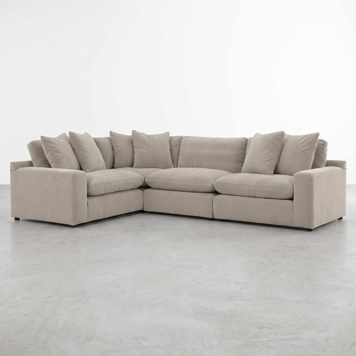 MILANO — Sectionnel modulaire en velours - 4 morceaux
