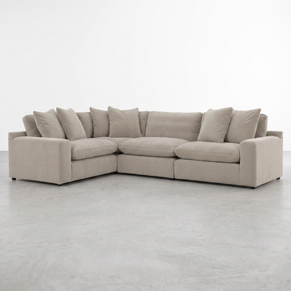 MILANO — Sectionnel modulaire en velours - 4 morceaux