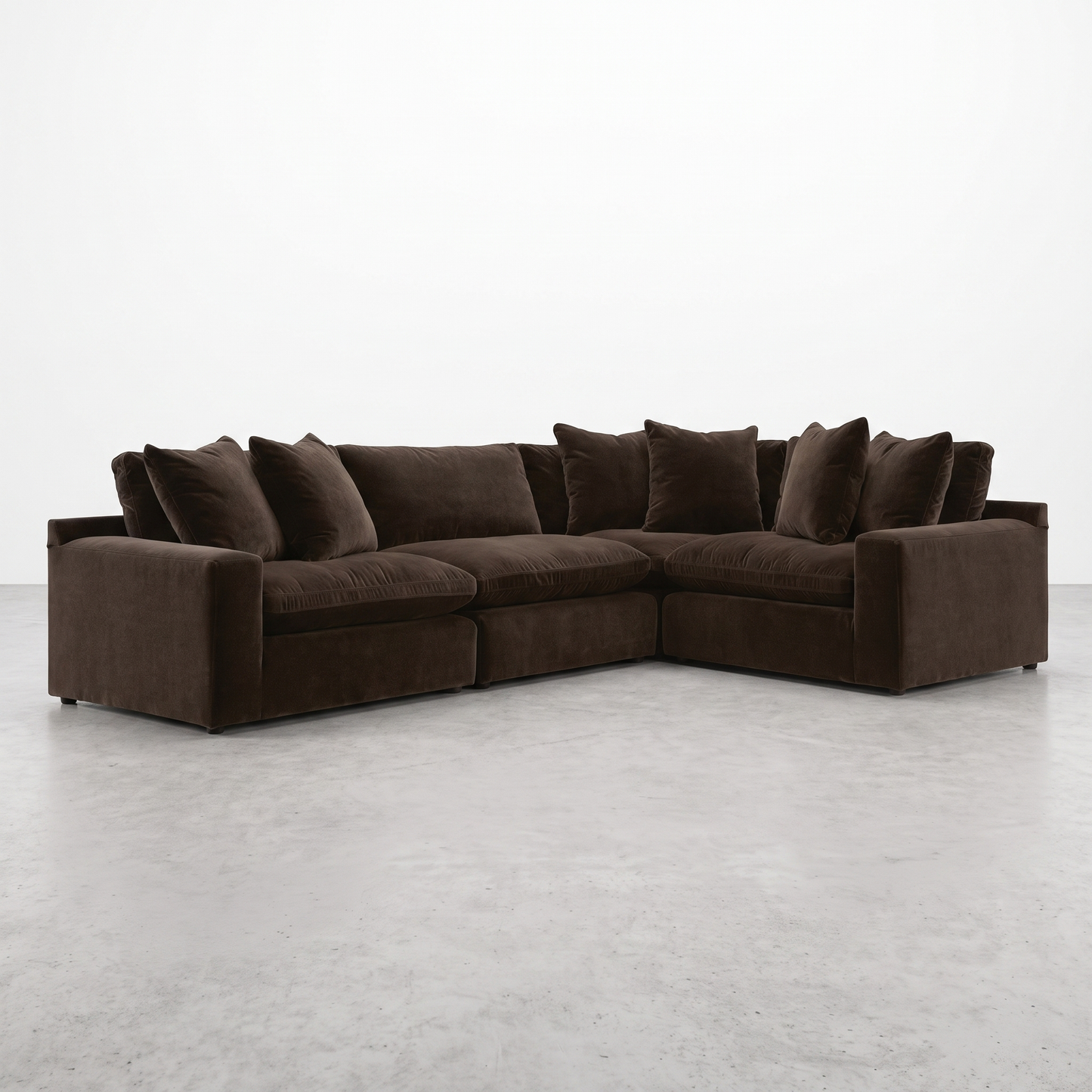 MILANO — Sectionnel modulaire en velours - 4 morceaux