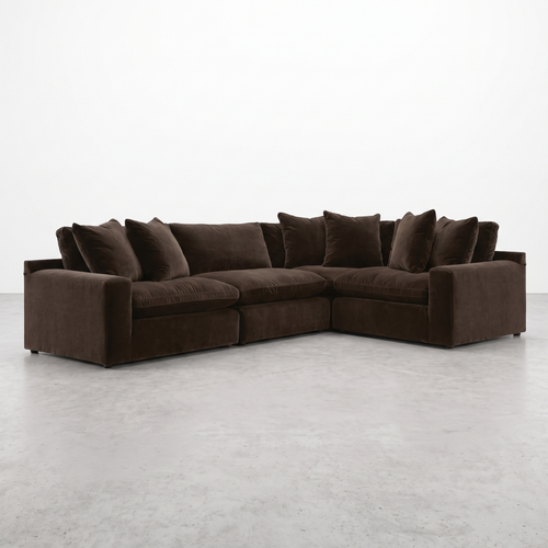 MILANO — Sectionnel modulaire en velours - 4 morceaux