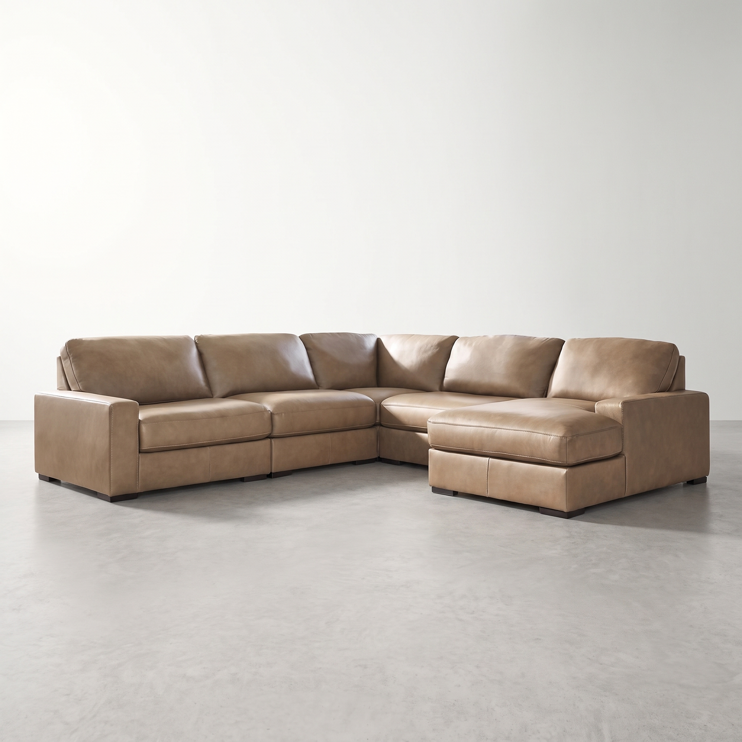 SARA - Sectionnel modulaire en cuir avec méridienne - 5 morceaux