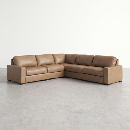 SARA - Sectionnel modulaire en cuir - 5 morceaux