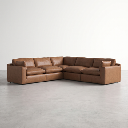 NASHVILLE - Divan modulaire nuage en cuir - 5 morceaux