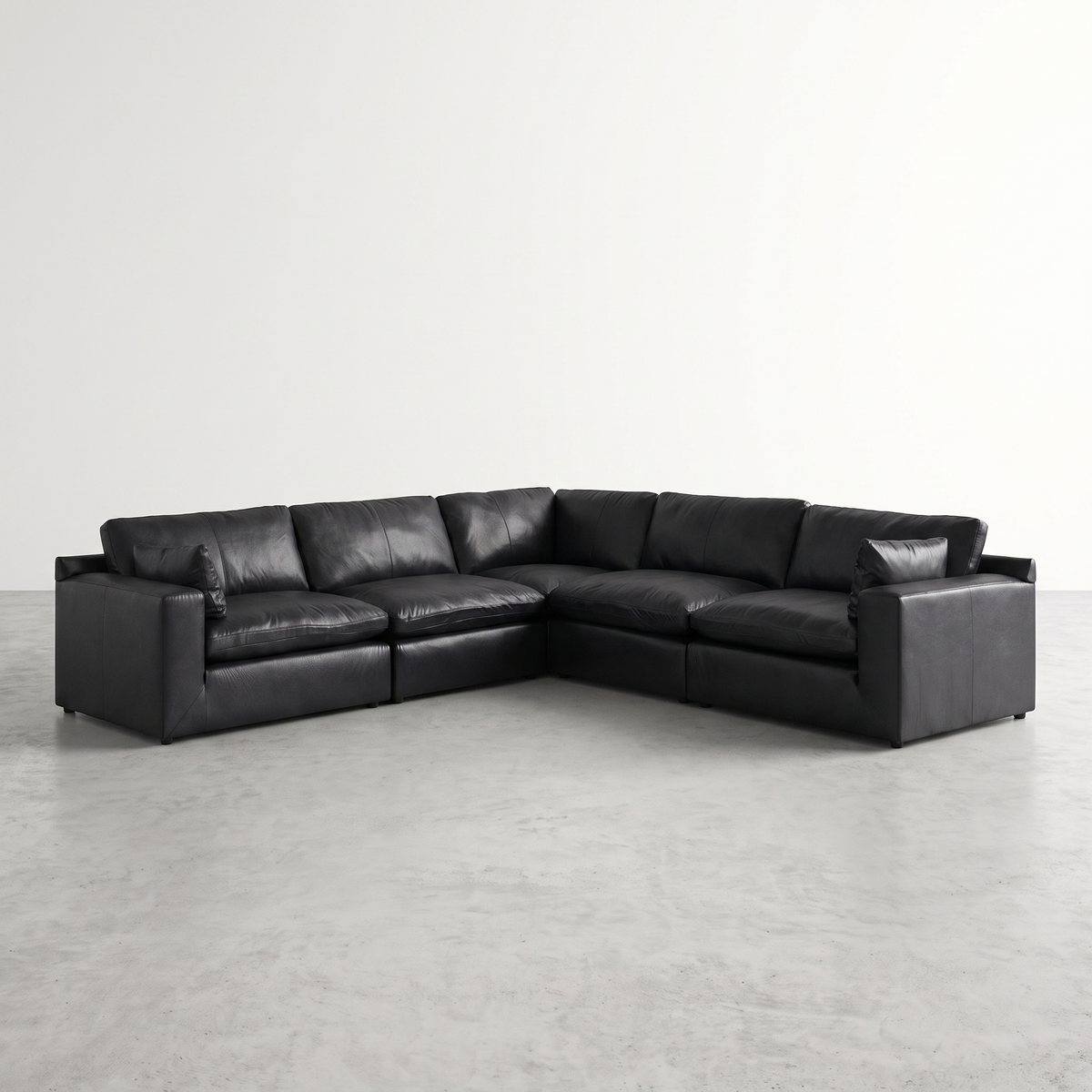 NASHVILLE - Divan modulaire nuage en cuir - 5 morceaux – Modulaire, Caramel ou noir | Meubles KREOR Gatineau