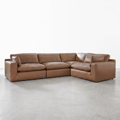 NASHVILLE - Divan modulaire nuage en cuir - 4 morceaux