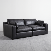 NASHVILLE - Divan modulaire nuage en cuir - 2 morceaux – Modulaire, Caramel ou noir | Meubles KREOR Gatineau